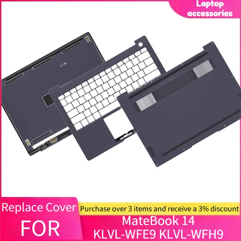 New Origi For HUAWEI Matebook 14 KLVD-WFH9 KLVD-WFE9 2021 KLVF-16 2022 LCD Back Cover Palmrest Bottom HingeCover Replace