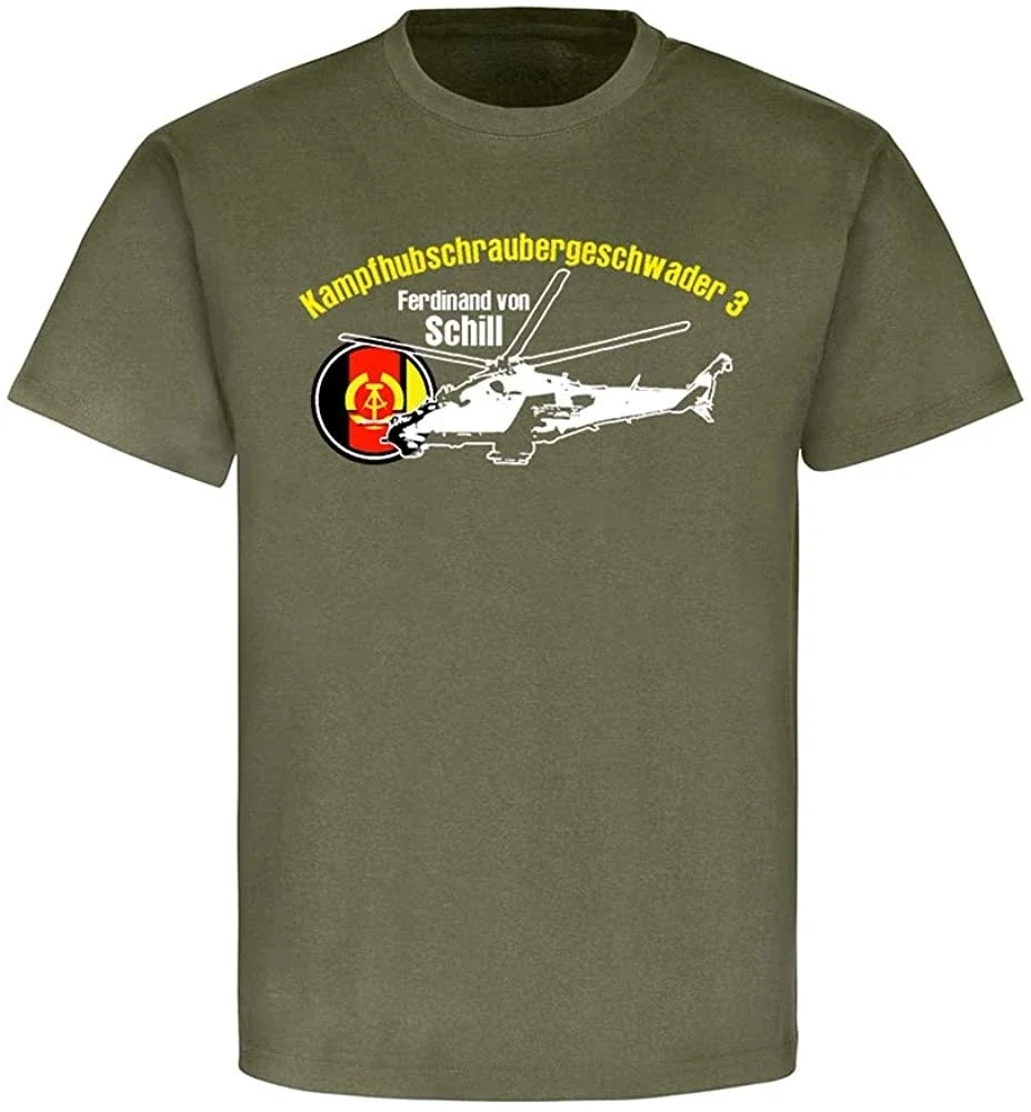 Combat Helicopter Swadder 3 Ferdinand von Schill KHG 3 Men T-Shirt Short Sleeve Casual 100% Cotton Shirts