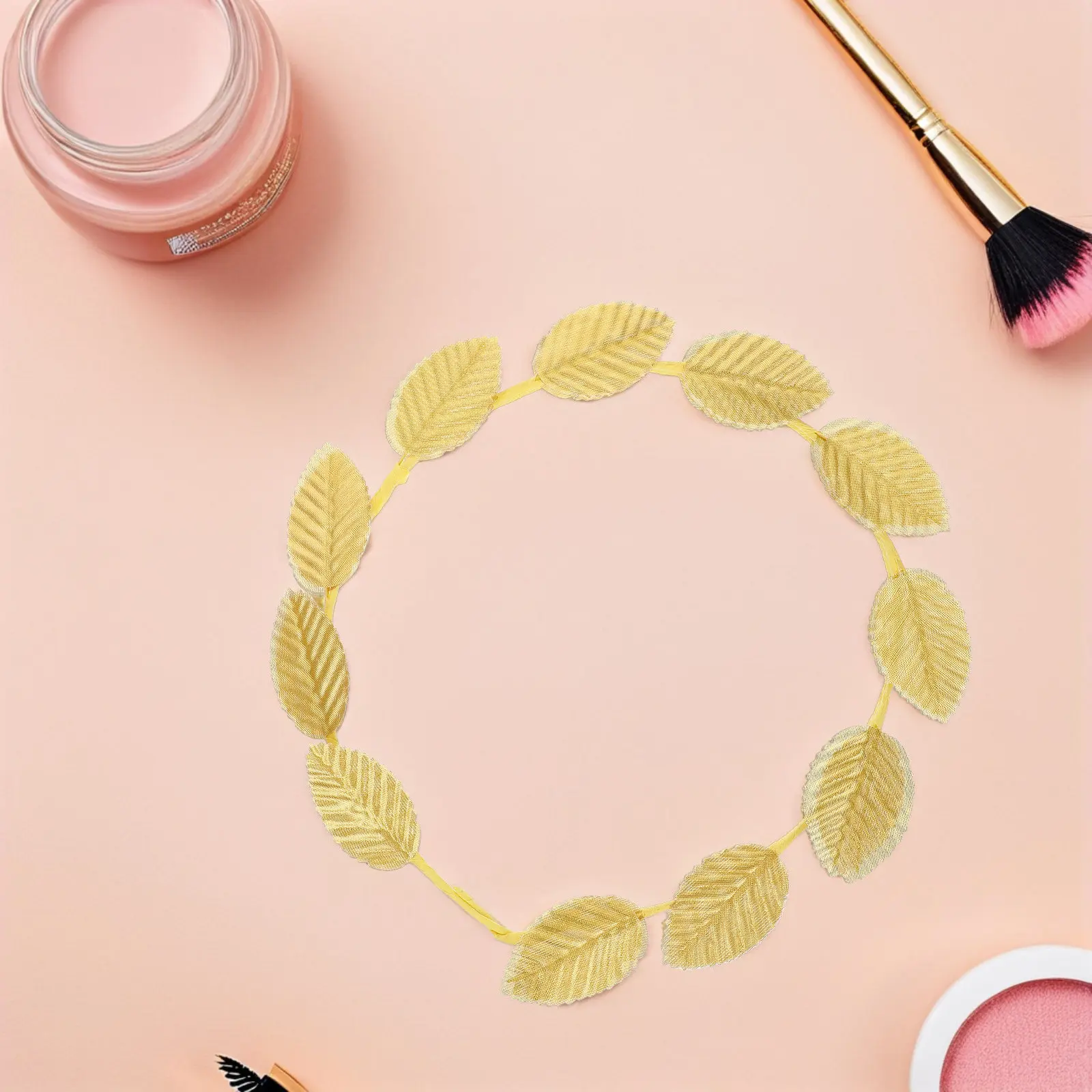 

6pcs Golden Leaf Wreath Headband Knitted Plated Long-Lasting Elegant Roman Theme Hair Accessory For Cosplay Party Wedding