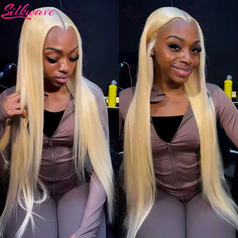 Silkwave HD 투명 613 금발 스트레이트 13x4 13x6 레이스 정면 인간의 머리 가발 여성용 브라질 컬러 가발 200 밀도