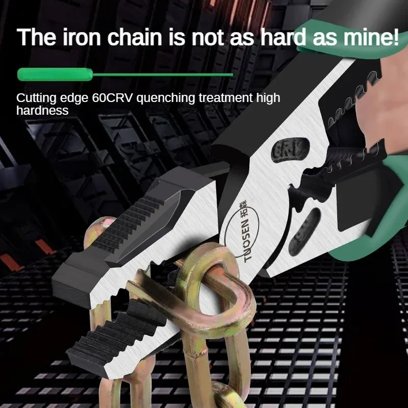 Deli alicate descascador de fios multifuncional de 9 polegadas alicate de ponta pontiaguda alicate diagonal produto original