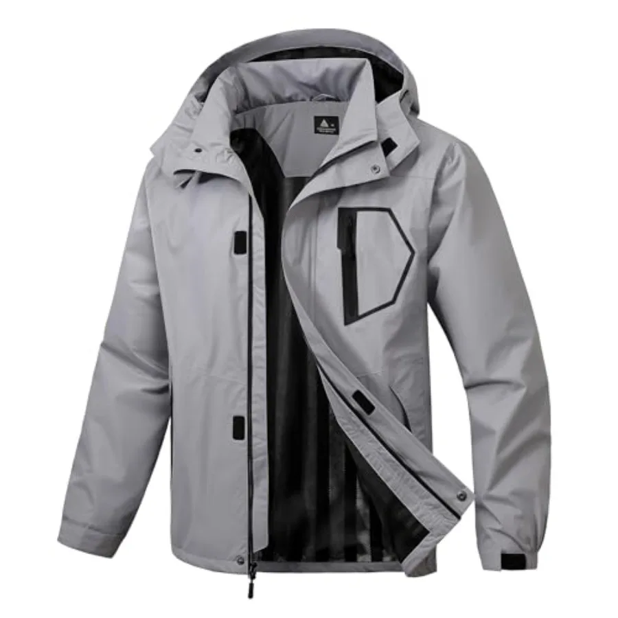 

SWISSWELL Mens Rain Jackets Lightweight Waterproof Windbreaker Jackets Rain Coats with Hood for Golf Fishing Hiking