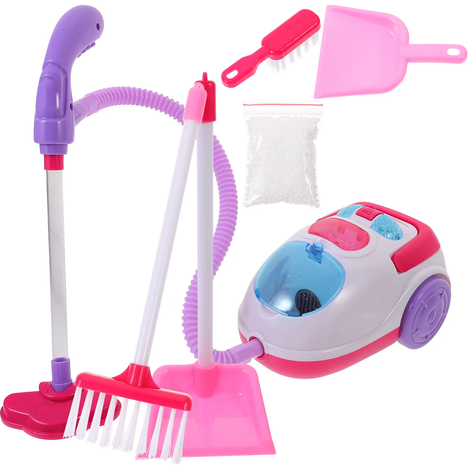 1Set Realistic Vacuum Cleaner Plaything with Light and Sound Effects ABS Round Edge Design for Kids Safe Disassembly Simple