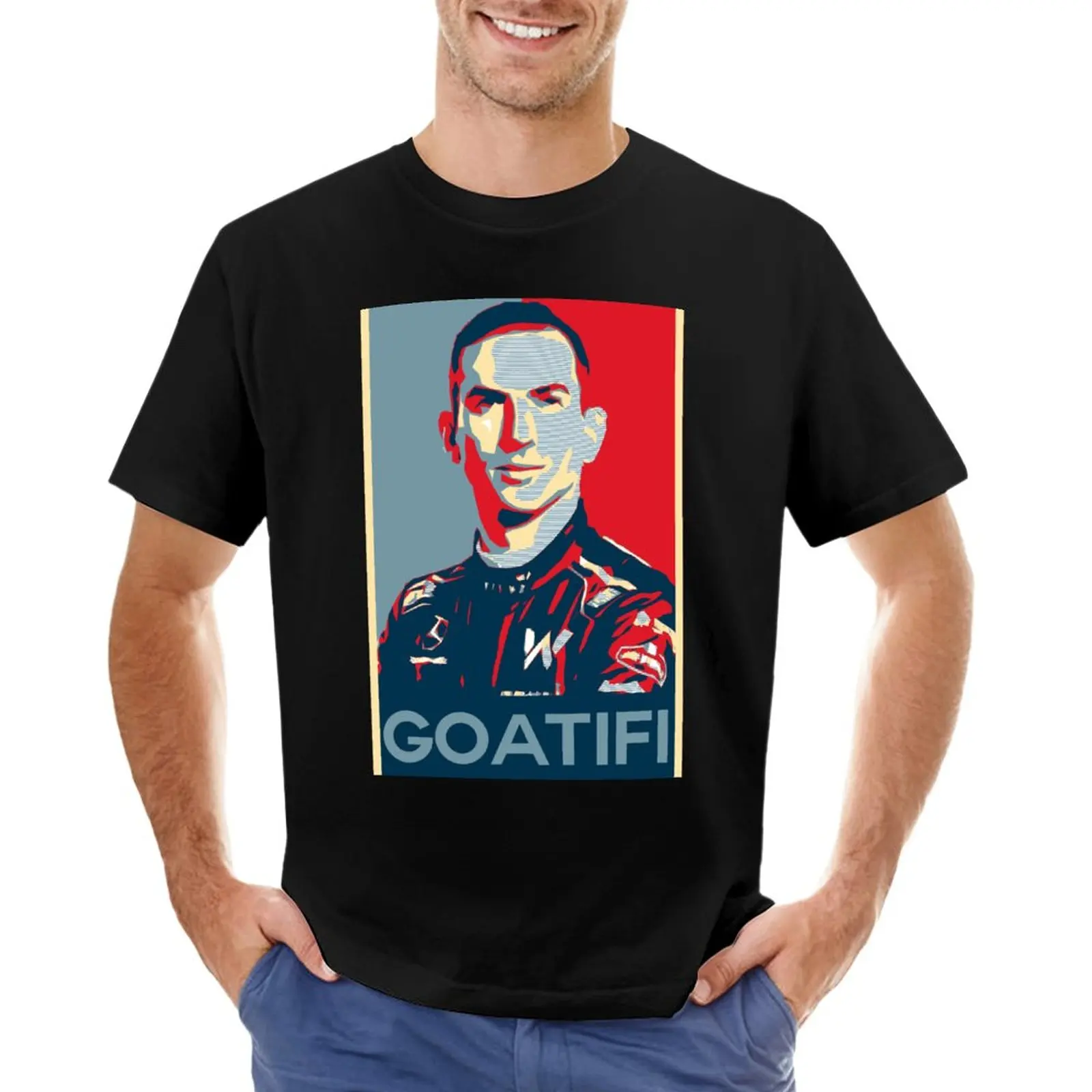 

Goatifi Nicholas Latifi F1 meme - Hope Poster Style T-Shirt shirts graphic tees T-shirt for a boy Short sleeve sweat shirts, men