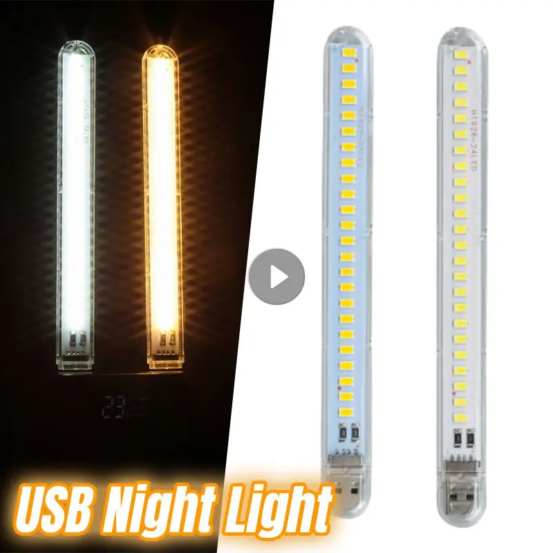 Mini Portable Led Usb Light 2-24LEDS Book Light Reading Night Light Warm White 5V Power 3000K-7000K For PC Laptop Mobile Power