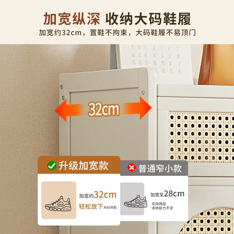 Simple Shoe Rack Small Footprint High Vertical Shoe Cabinet Dustproof Multi-layer Storage for Dormitory Rental Room Entrance