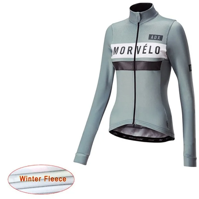 Cycling Jersey Morvelo 2023 Long Sleeve woman Winter Thermal Fleece Bike Clothing Outdoor Sports Bicycle Clothes Ropa Ciclismo