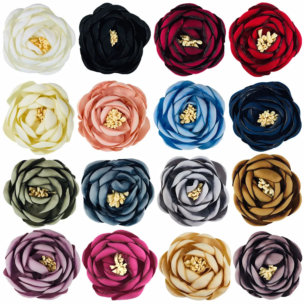 

500pcs Wholesale In Stock 5cm Korean Version Gabardine Burnt Edge Flower Diy Accessory Accessories Corsage Clothing