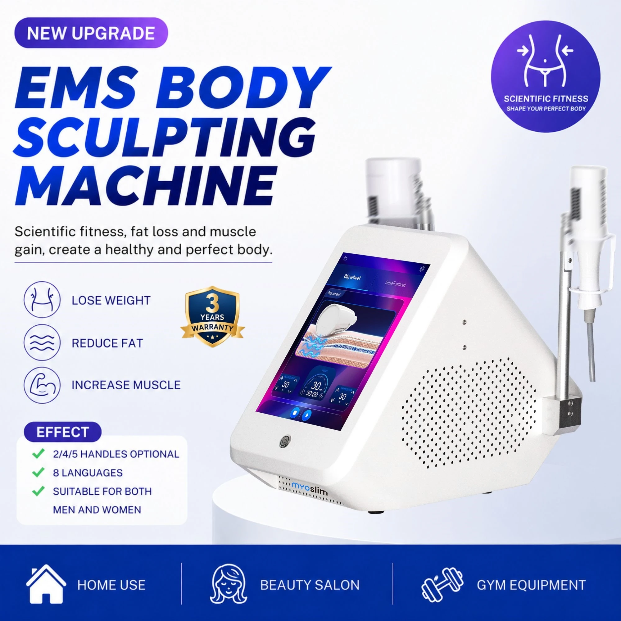 MYOslim Inner Ball Roller Body Shaping Machine 360° Rotation Massager for Lymphatic Drainage Cellulite Reduction Skin Firming