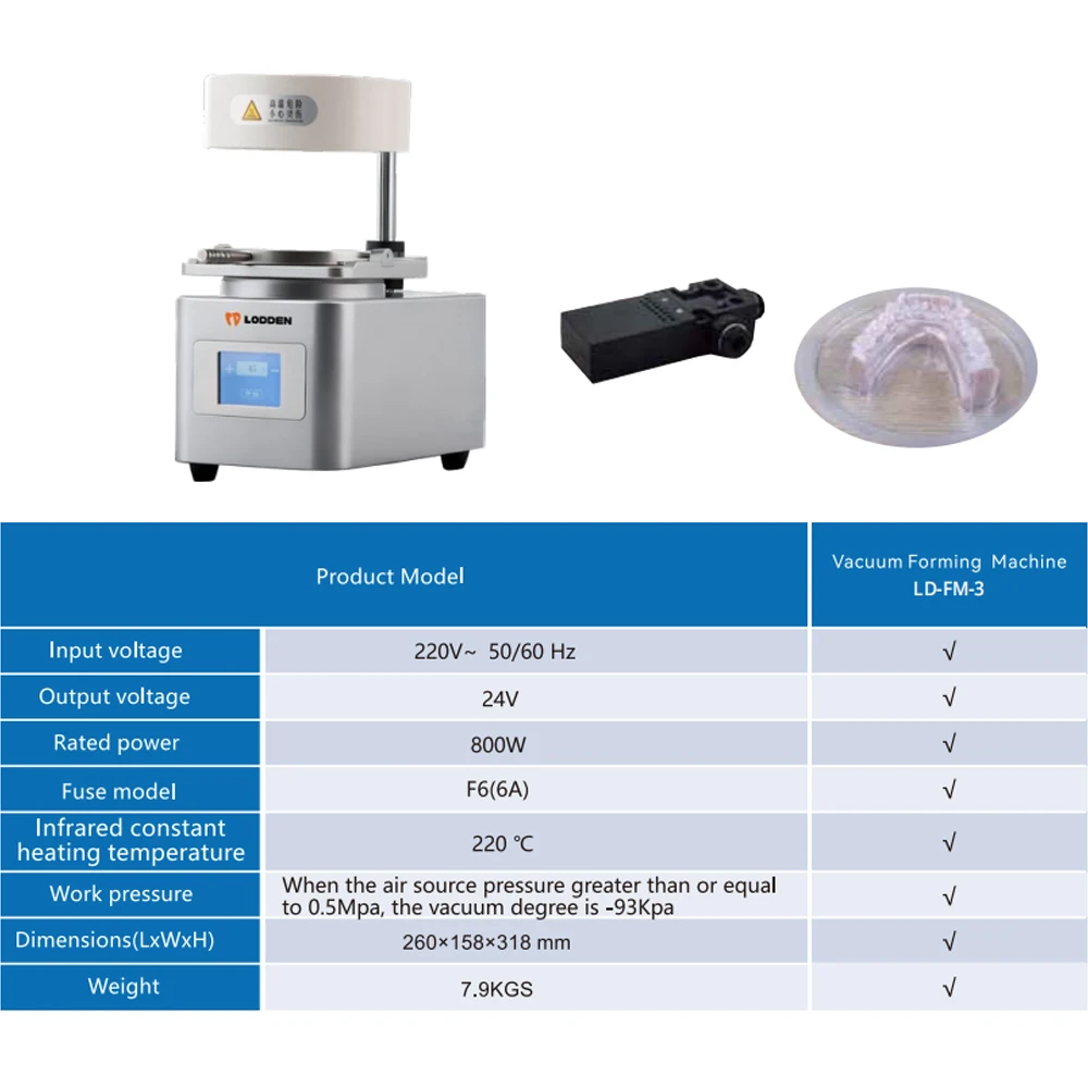 Lodden Dental Vacuum Forming Machine Automatic Negative Pressure Film Pressing Machine for Making Orthodontic Retainers view 2
