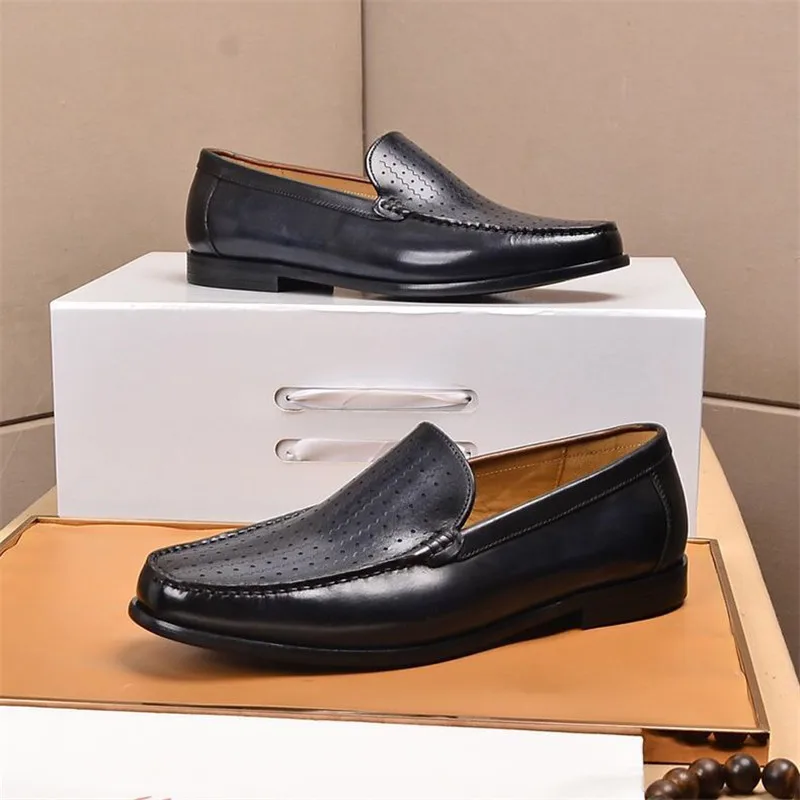 Newest 2023 Genuine Leather Men Driving Shoes Slip On Super Quality Comfortable Men Casual Cowhide Leather Moccasins Loafers