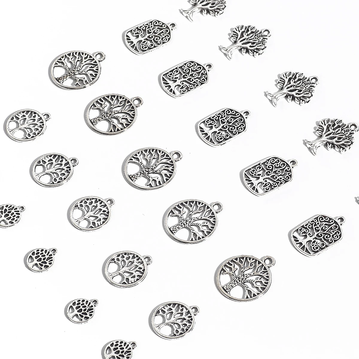 Antique Silver Plated Connectors Beads Hollow Branches Leaves Bead For DIY Earrings Bracelet Necklace Pendants Jewelry Making - view 3
