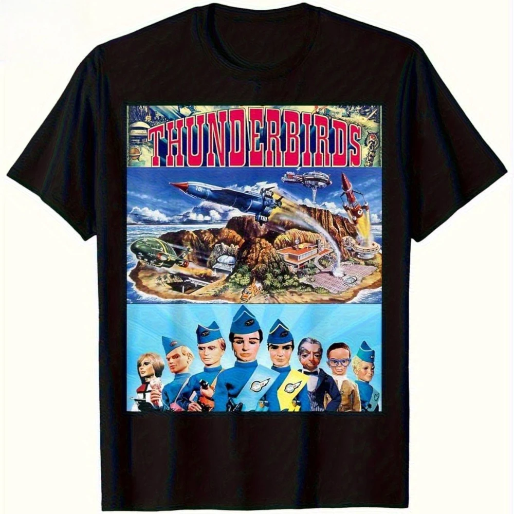 Camiseta gráfica de programa de televisión Thunderbirds Vintage de los años 60 para hombre y mujer, camiseta de rescate internacional Thunderbirds 2/4/6 con estampado de aviones