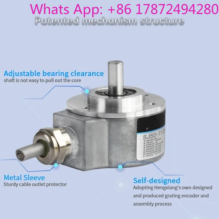 SJ50 Low-Cost Absolute Encoder E6CP-AG5C Solid Shaft 256 P/R 8-Bit Gray Code NPN Open Collector Industrial Encoder