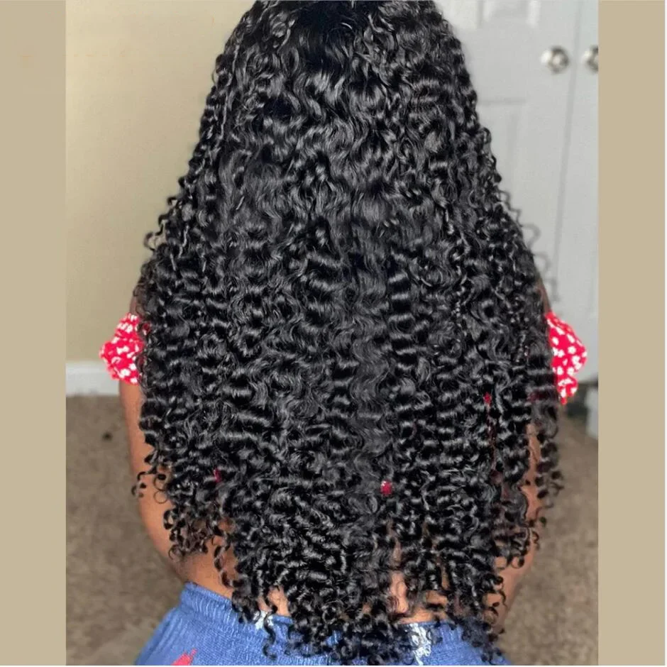 Peruca dianteira de renda encaracolada para mulheres negras, pré-arrancada, 180 densidades, cabelo longo e pervertido de bebê, perucas frontais de renda, peruca encaracolada profunda