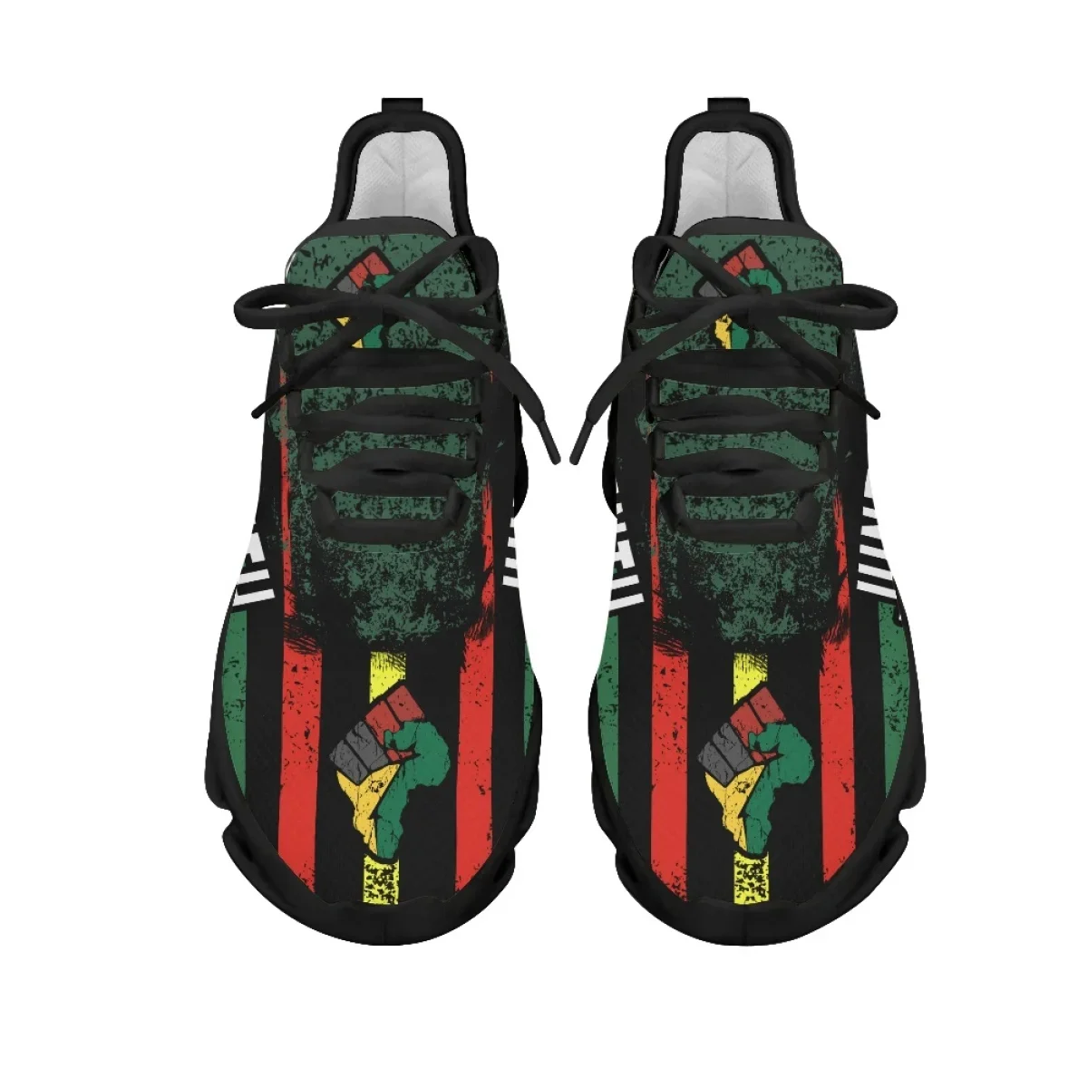 Juneteenth Peace and Love Print Mesh Sneakers Lightweight Walking Shoe Non Slip Breathable Athletic Running Zapatos