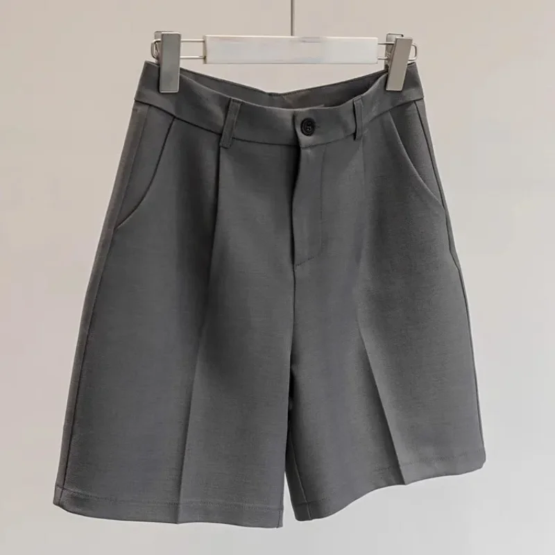 

Новые универсальные повседневные шорты для женщин, летняя корейская версия, свободный крой, утягивающие брюки с высокой талией, прямые брюки с пятью четвертью