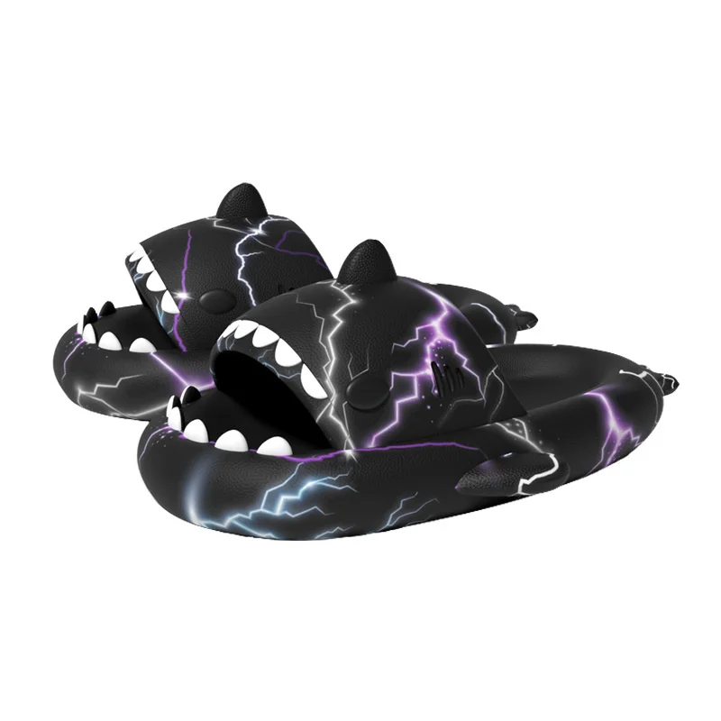 Man Women Shark Slippers Couple Beach Slipper Wearing 4cm Thick Bottomed Home Sandals For Summer Outings EVA Beach Slipper