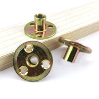 5Pcs/set Metal Three Hole Furniture Locking Nut Fastener M6 M8 M10 Round Flat Base Tee Furniture Nuts Screw