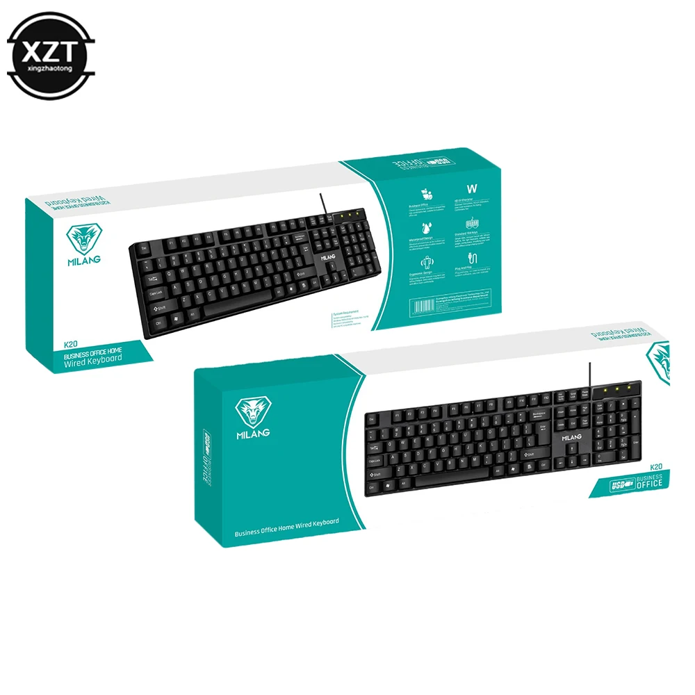 T20 Set Keyboard dan Mouse Berkabel Cocok untuk Laptop Desktop All-In-One Set Keyboard dan Mouse Bisnis Kantor Bisnis Klasik