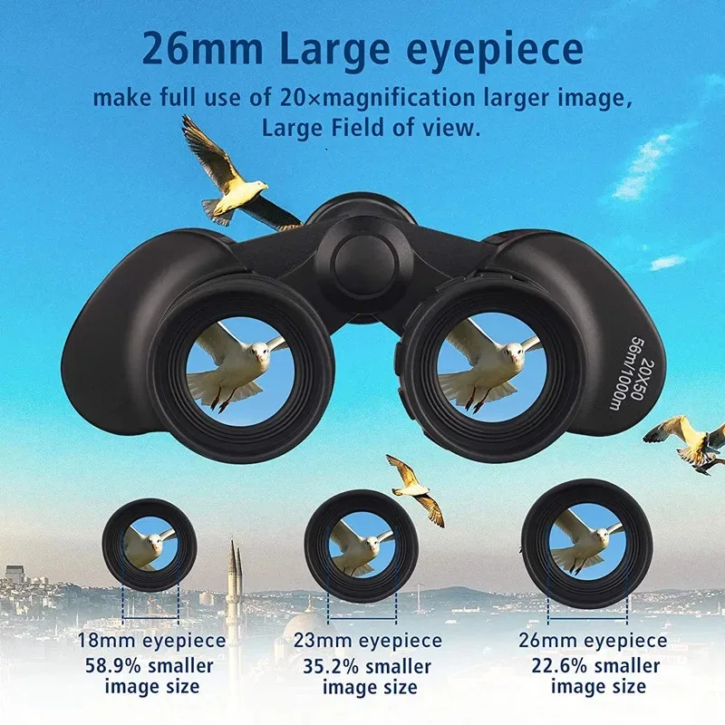 Professional Binoculars High Power HD Binoculars BAK4 Prism for Bird Watching, Hunting, Hiking, Travelling