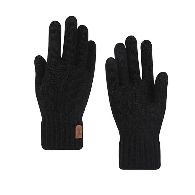 Winter Gloves Warm Knitted Touch Screen Gloves with Elastic Windproof Cuff Winter Outdoor Riding Sport Cold Proof Mittens Gloves