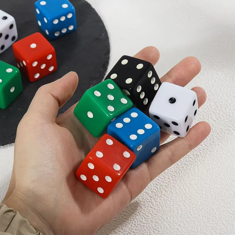 5PCS Acrylic Dice 25MM Drinking Family Friends Gathering Party Fun Role Playing Classroom Math Counting Board Games Accessories