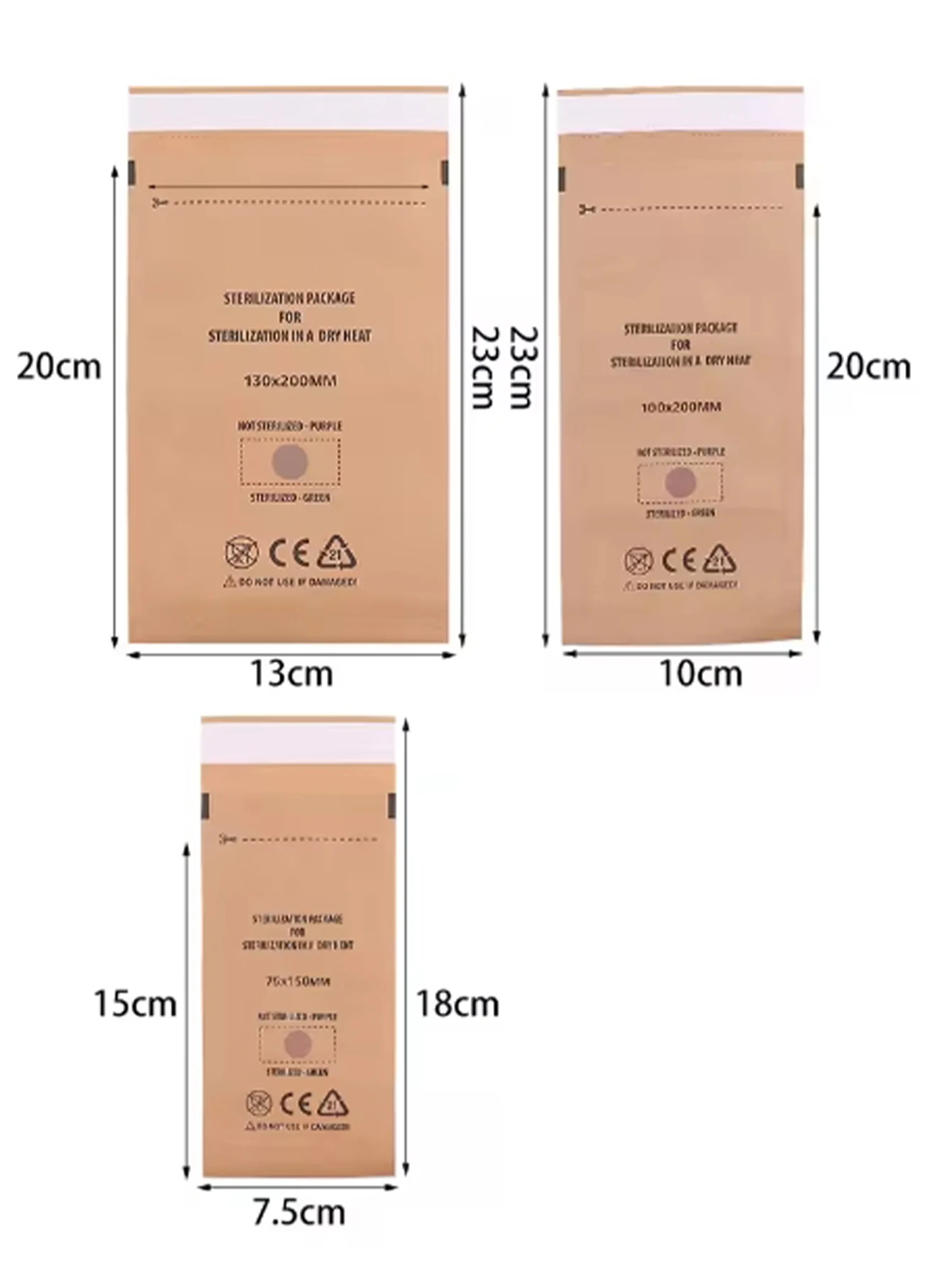 100 Stuks Manicure Kraft Zakken Nail Art Sterilisator Nagels Schone Sterilisatie Zak Wegwerp Manicure Benodigdheden UV Desinfectie Gereedschap