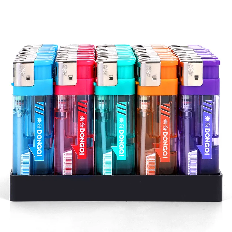 New Windproof Cool Transparent Torch Lighter Grinding Wheel Inflatable Butane Cigar Lighter Supermarket Mall Wholesale 25pcs