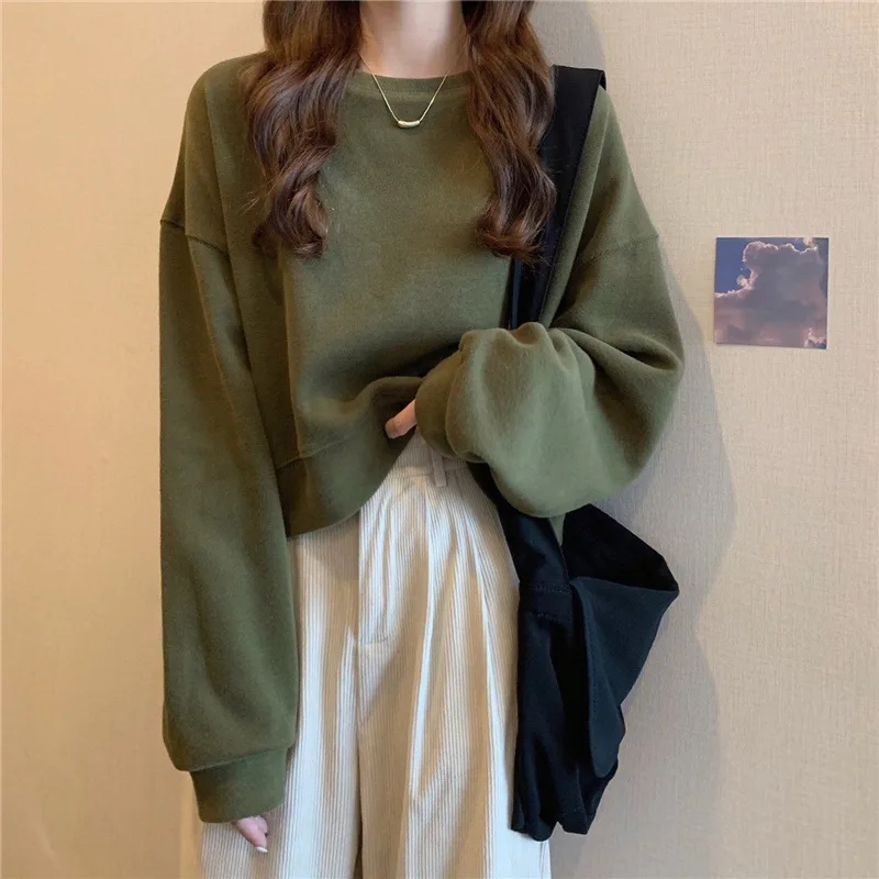 New Korean version of round neck loose women's sweater female students cross-border thin coat tide wholesale