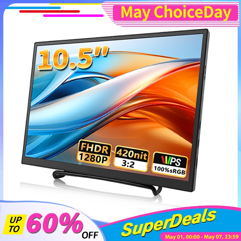 420Cd/m ² 10.5 inch Portable Monitor IPS FHD 1280P 100%SRGB Game Screen Laptop Mac Xbox PS4/5 Switch Display