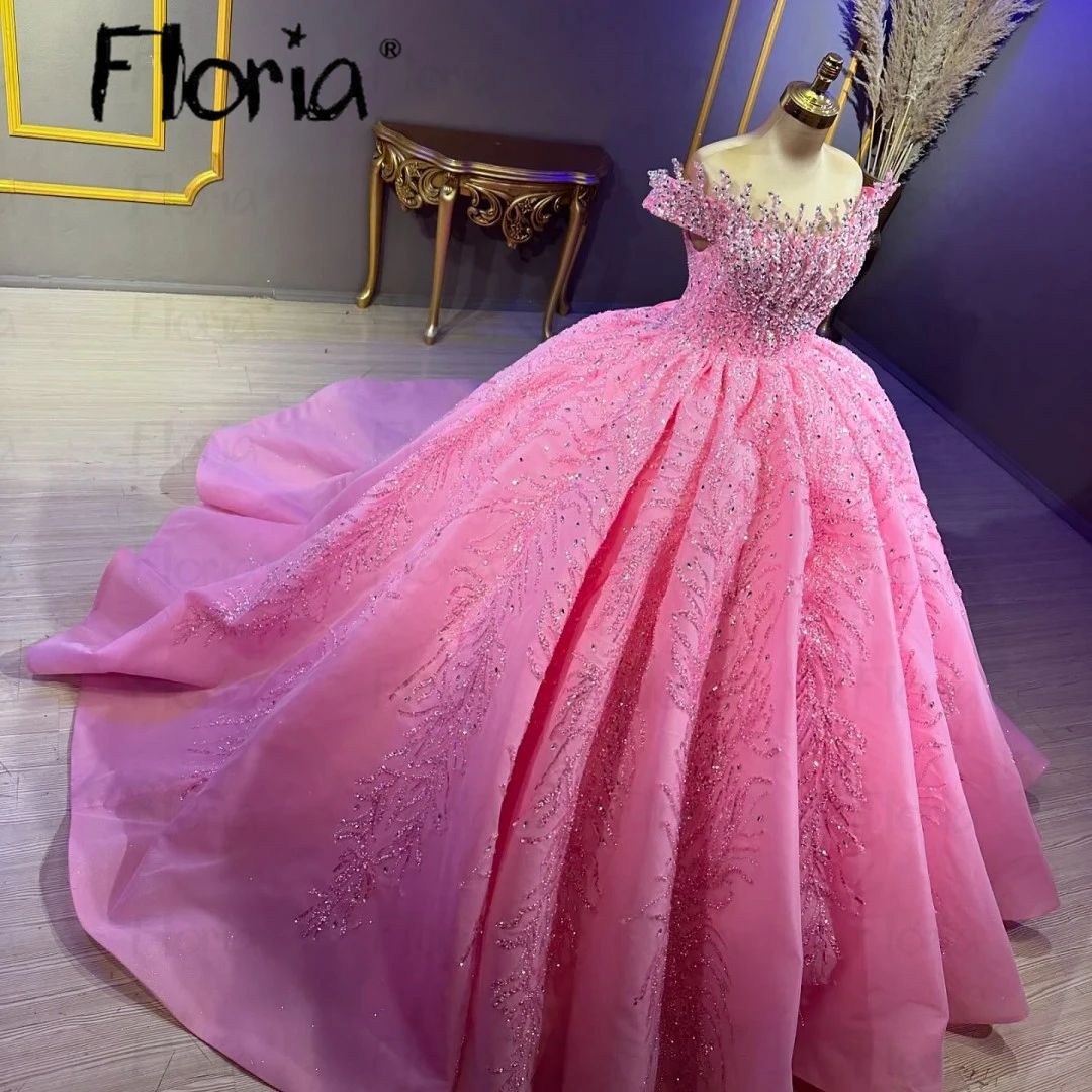 Vestido De fiesta rosa Floria, Vestidos De quinceañera, Vestidos De 15 Anos, Vestidos De fiesta De princesa Cenicienta brillantes personalizados