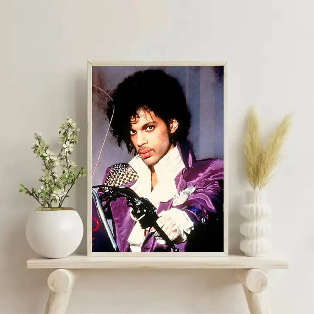 Purple Rain P-Prince Poster Self-adhesive Art Waterproof Paper Sticker Coffee House Bar Room Wall Decor