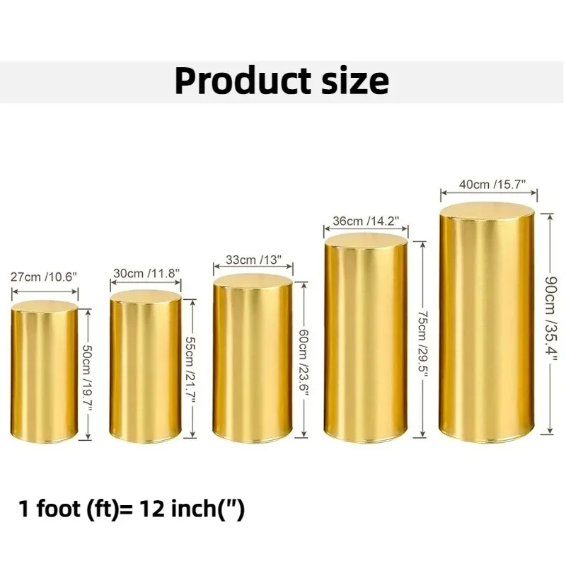 1pc White Polyester Cylindrical Base Cover Suitable for Party/Birthday/Wedding Column Support Cover,Wedding Decorations 전시대 뚜껑