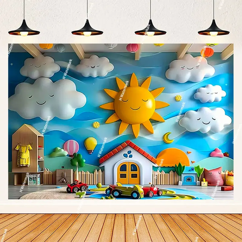 Kindergarten School Age Return to School Graduation Season Campus Gathering Display Background Children Blackboard Pencil Photo