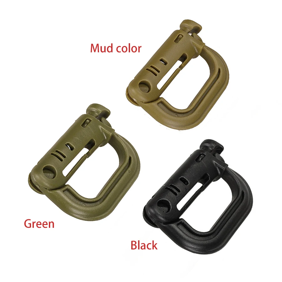 Plastic buckle D-ring clip Molle webbing backpack buckle, outdoor hiking and climbing multifunctional equipment
