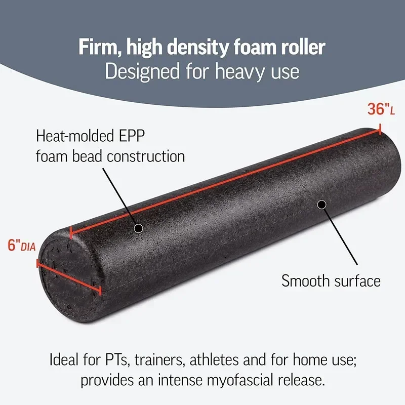 12/18/24IN Long High-Density Foam Roller for Back Pain Relief Yoga Portable Yoga for Body Building Training Deep Tissue Massage