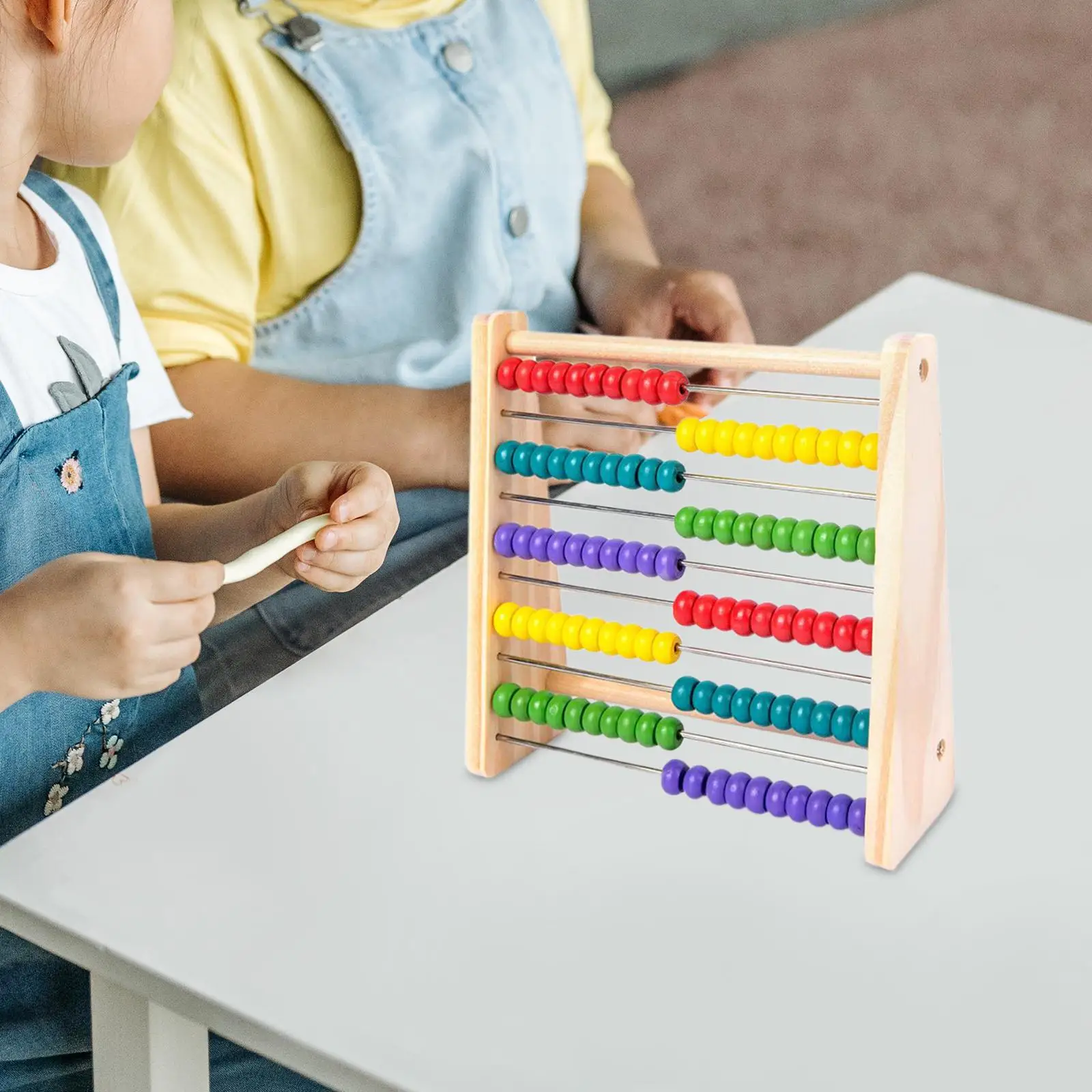 Wooden Abacus with 100 Beads Counting Beads Frame for Child Homeschool