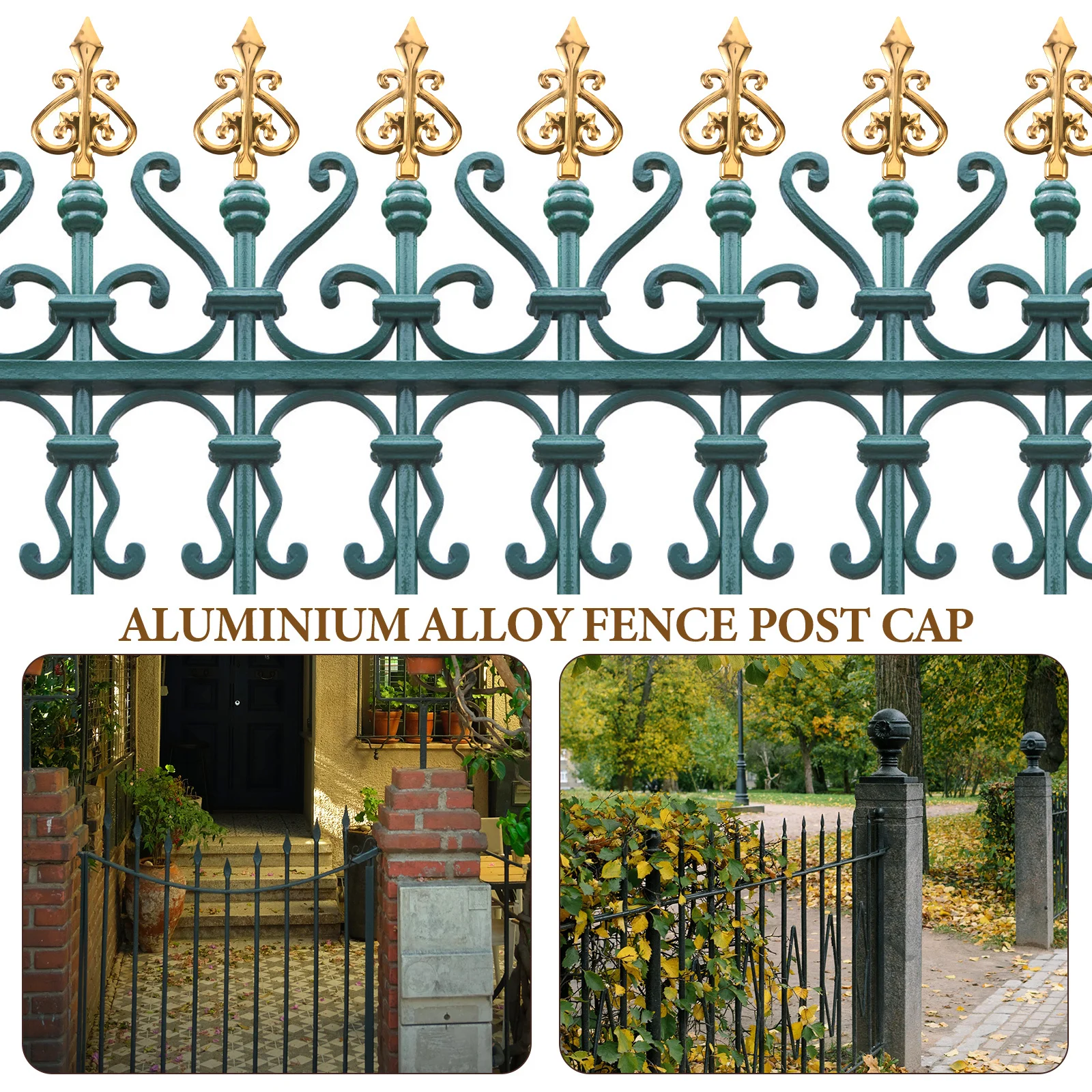 

6Pcs Anti-Climbing Fence Spears Heads Outdoor Aluminum Alloy Replacement Finials for Yard Garden Lawn Fence Decor