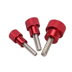 M3 M4 M5 M6 M8 M10 Hand Grip Knob Bolts Aluminium Alloy + Stainless Steel Knurled Thumb Screw Red Handle step screw