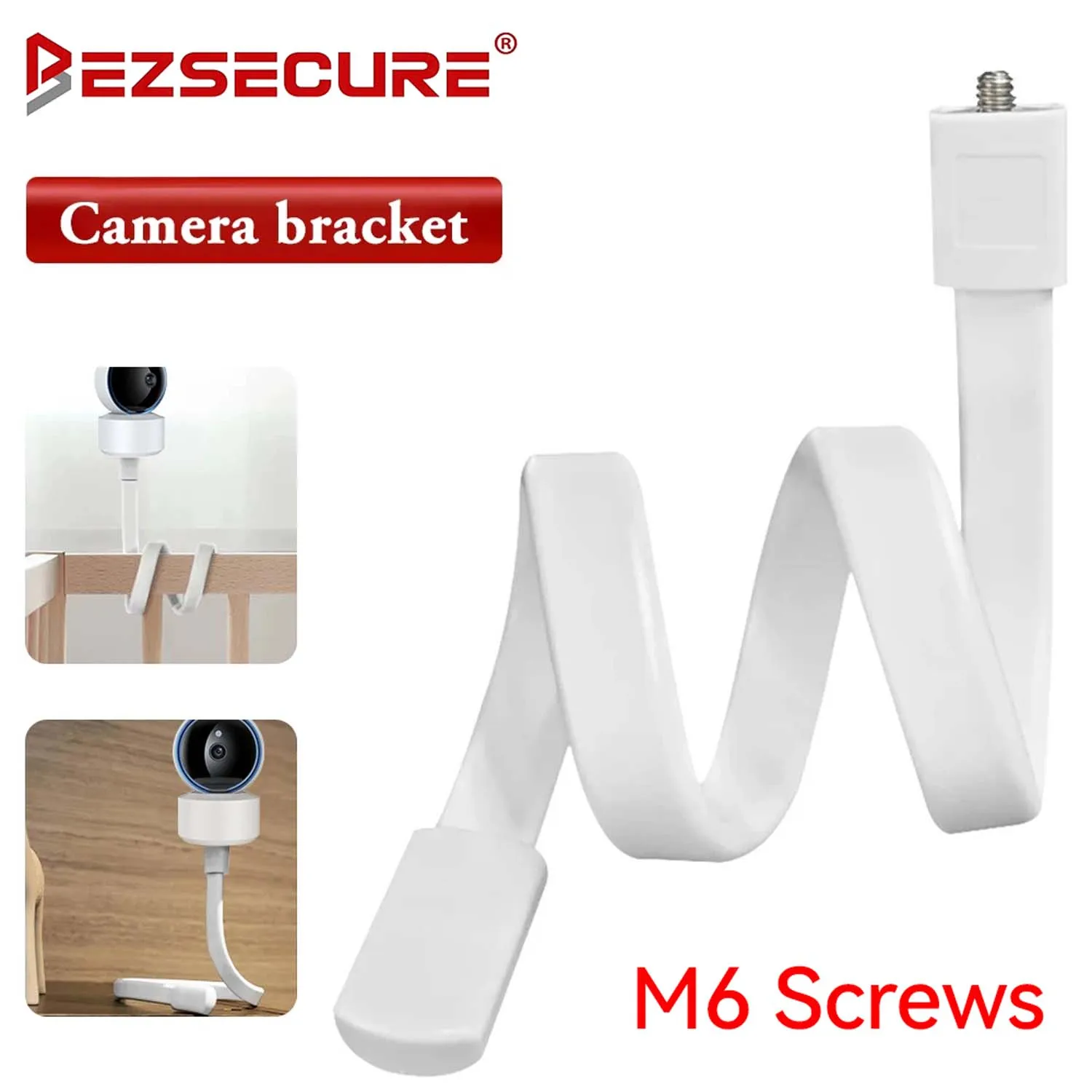 

1/2/4PCS M6 Thread Gooseneck Cam Holder Silicone Selfie Snake Creative Bracket Crib Support Monitor Bracket Baby Monitor Bracket