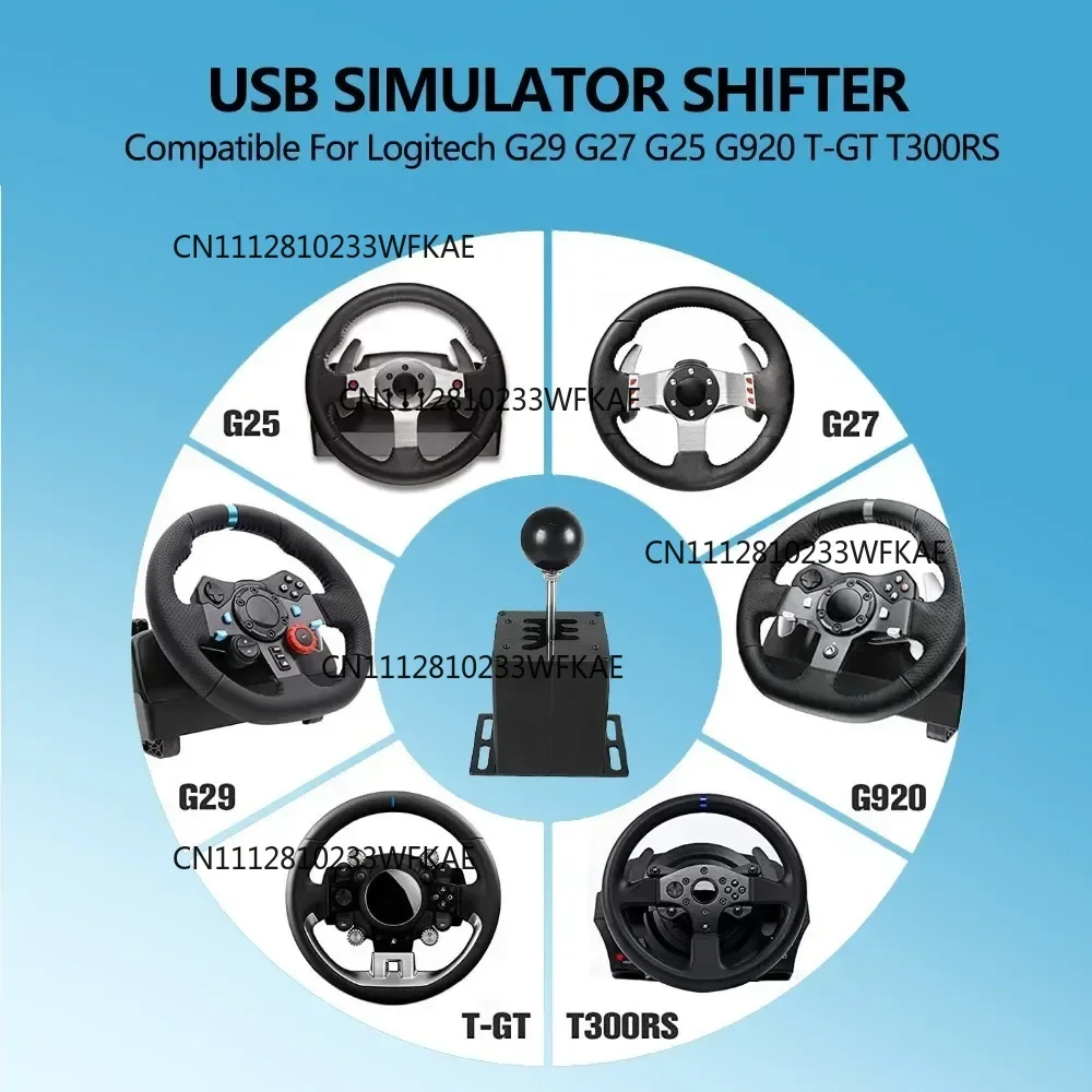 PC USB H Gear Shifter For Logitech G29/G25/G27/G920 For Thrustmaster T300RS/GT For ETS2 Simracing Racing Game Shifter HB-1014