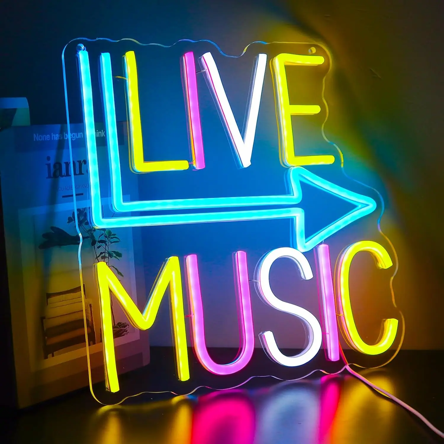 لايف الموسيقى النيون تسجيل ملون LED ضوء النيون لغرفة النوم غرفة الألعاب غرفة البث الموسيقى استوديو على الهواء جدار ديكور عكس الضوء #1