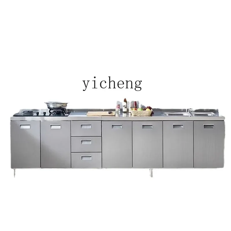 YY Stainless Steel Cabinet 304 Thickened Kitchen Stove Locker Cupboard Simple