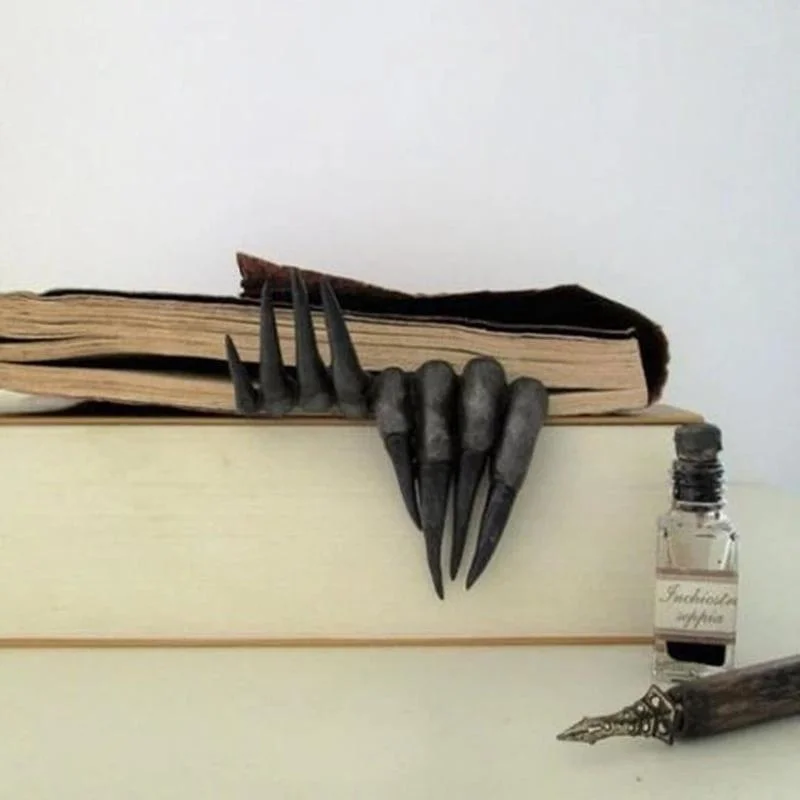 Adult Thriller Demon Hand Halloween Horror Demon Hand Bookmark Devil Paw Resin Crafts Desktop Decoration Bookmark Ornament image 4
