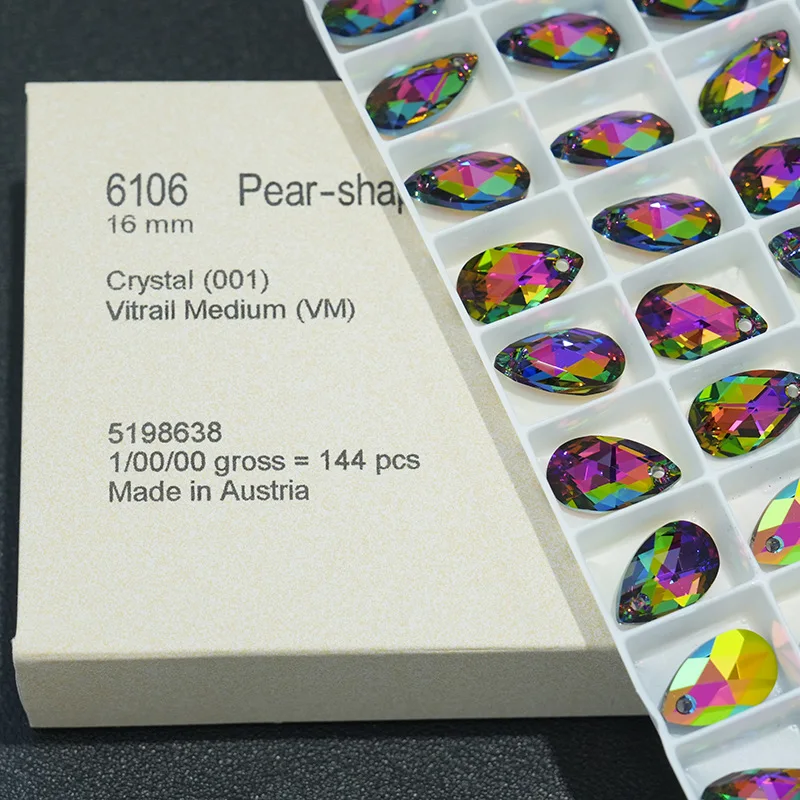 (1 piece) Original Crystals from Austria 6106 Pear-Shaped Pendant Loose Beads Rhinestone DIY Jewelry Making