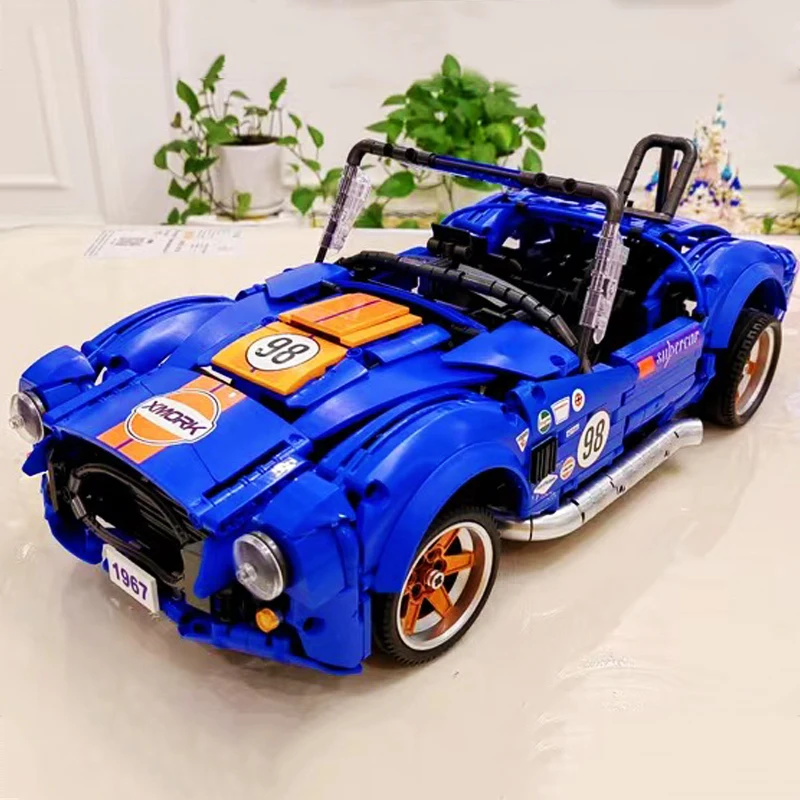 

High-Tech Shelby Cobra 427 Sports Car Building Blocks Retro Vintage Hypercar Racing Vehicle Bricks Model Toys For Kid Gift MOC