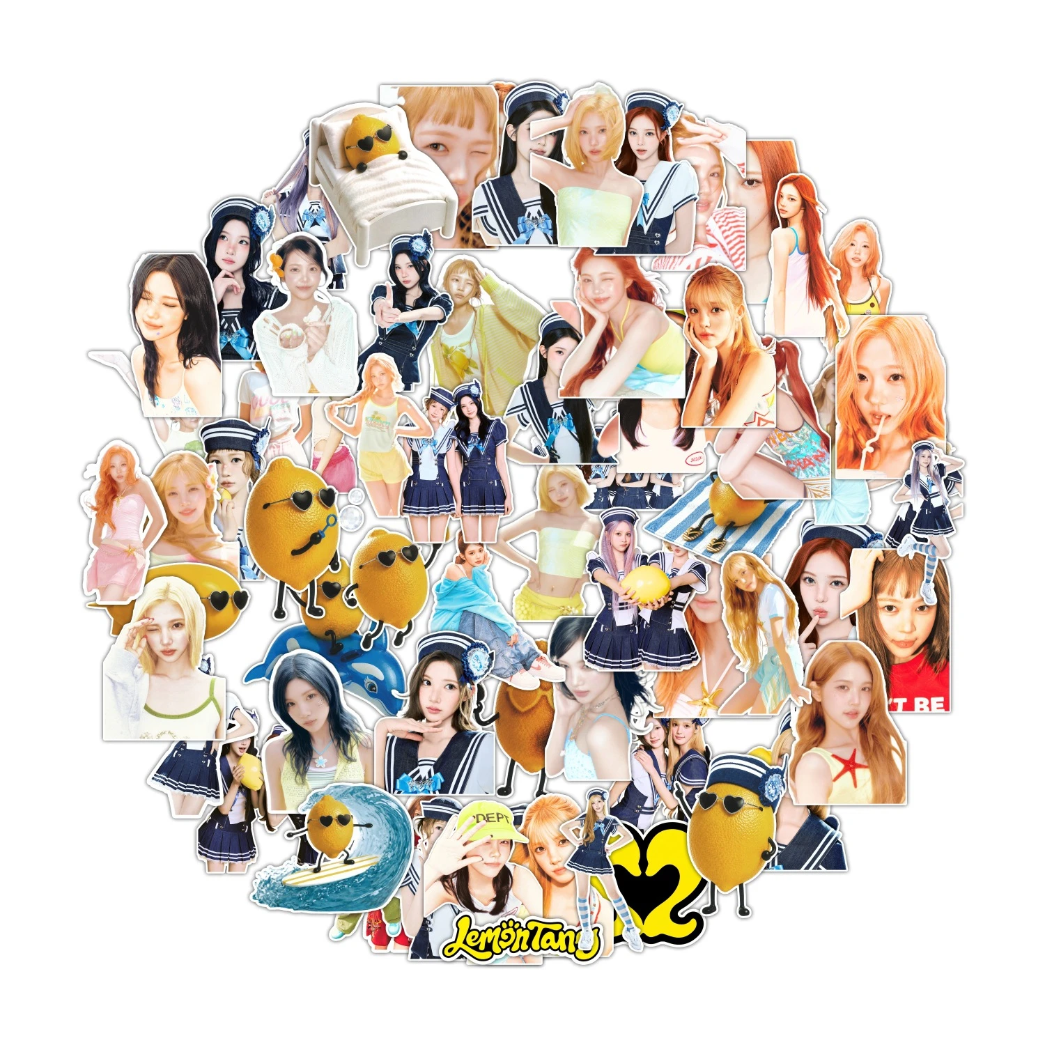 NOUVEAU KPOP 67PCS Autocollants Hearts2Hearts, Mini Album Lemon Tang, H2H, RUDE!, Secret Recipe, 15-LOVE, Jiwoo, lan, Carmen, Bagages, Décalcomanies