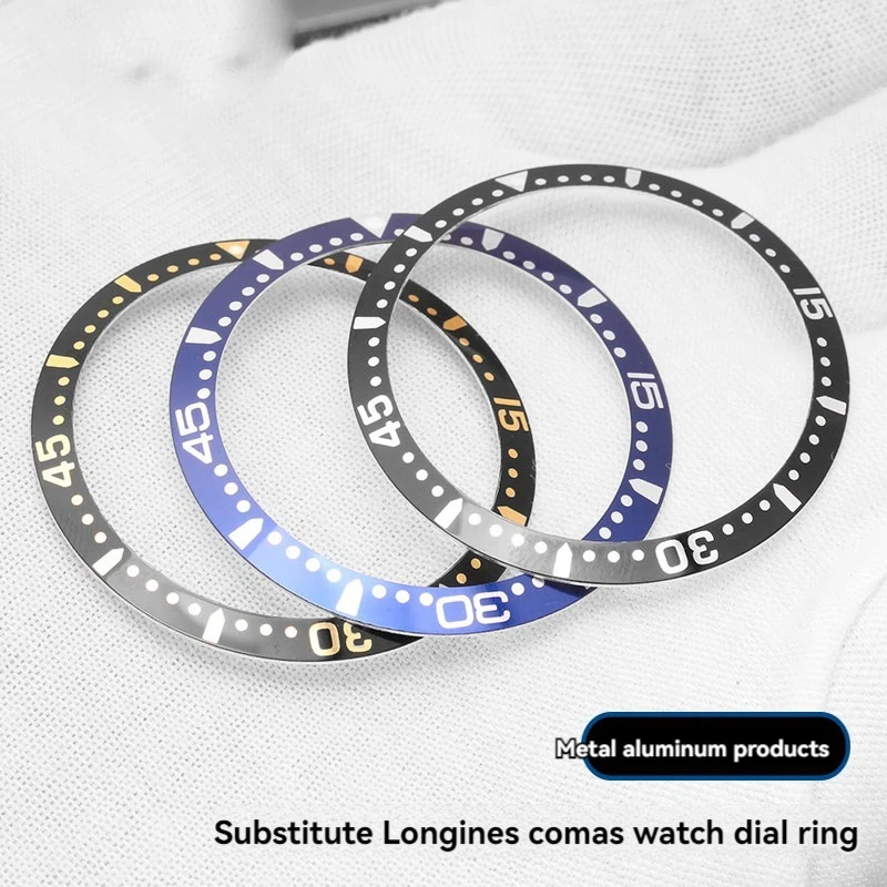 For Longines Concas Diving Bezel Inlay Ring Graduation Ceramic 39mm 41mm Black Blue White Aluminum Ring Mouth Watch Accessories