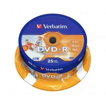 Verbatim printable DVD-R 16X/ Tarrina-25uds